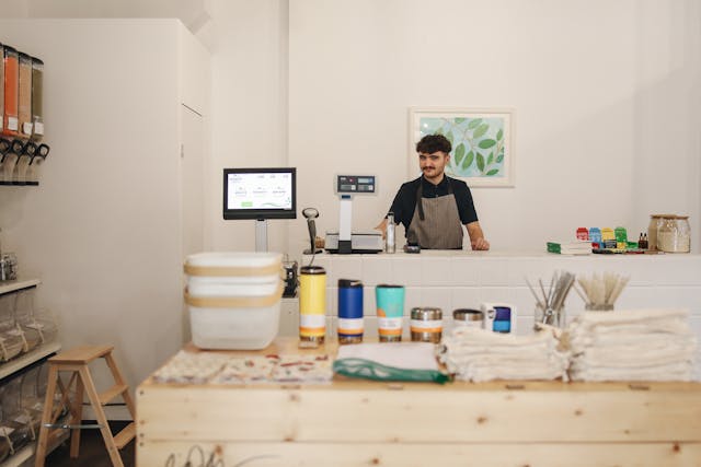 Person working at a coffee shop