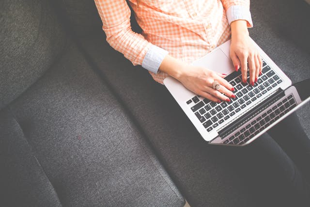 person working on laptop 