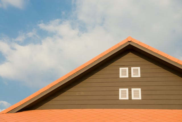 Brown and orange roof